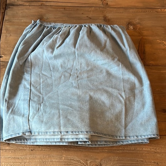 Pink Lily Light Blue Denim Long A-Line Skirt - Picture 4 of 4